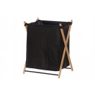 4LIVING Сгъваем кош за пране с бамбукова рамка - черен