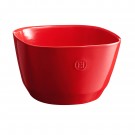 EMILE HENRY Квадратна керамична купа за салата - размер L - 5,5 л. - червена